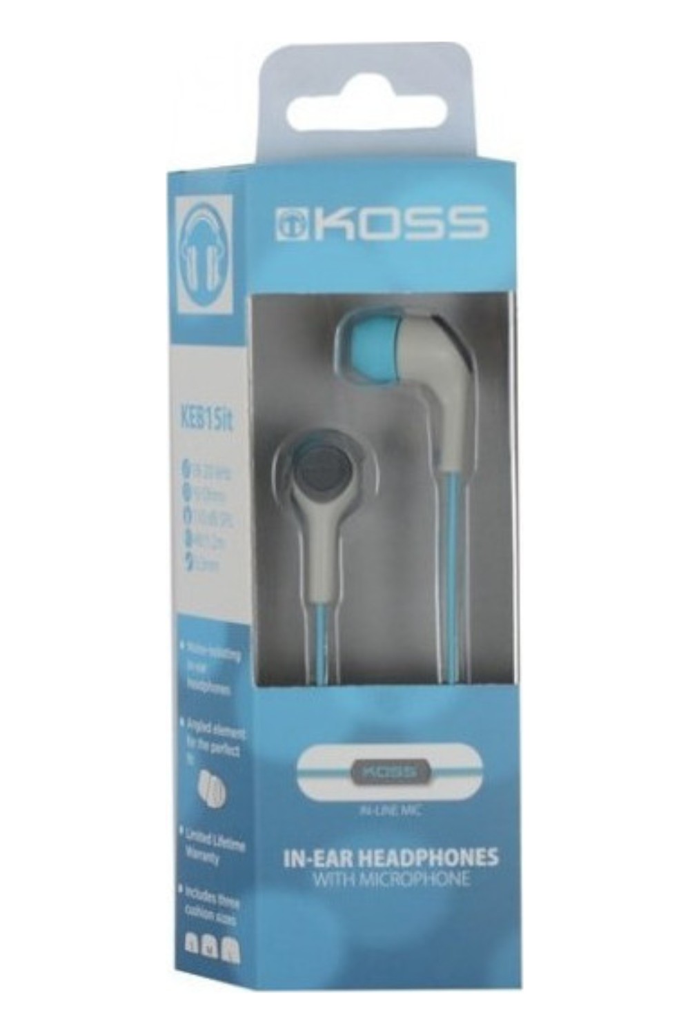 Ακουστικά σιλικόνης Koss KEB15i In-ear Handsfree με Βύσμα 3.5mm Γαλάζιο
