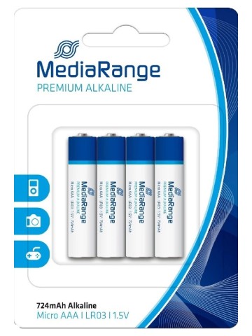 MediaRange Premium Αλκαλικές Μπαταρίες AAA 1.5V 4τμχ (MRBAT101)