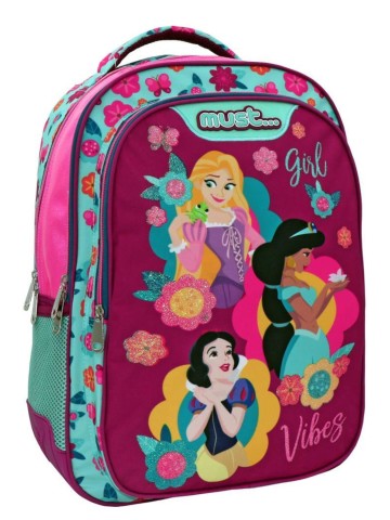Σχολική Τσάντα Πλάτης Δημοτικού Must Disney Princess Girl Vibes Must 3  Θήκες 563374