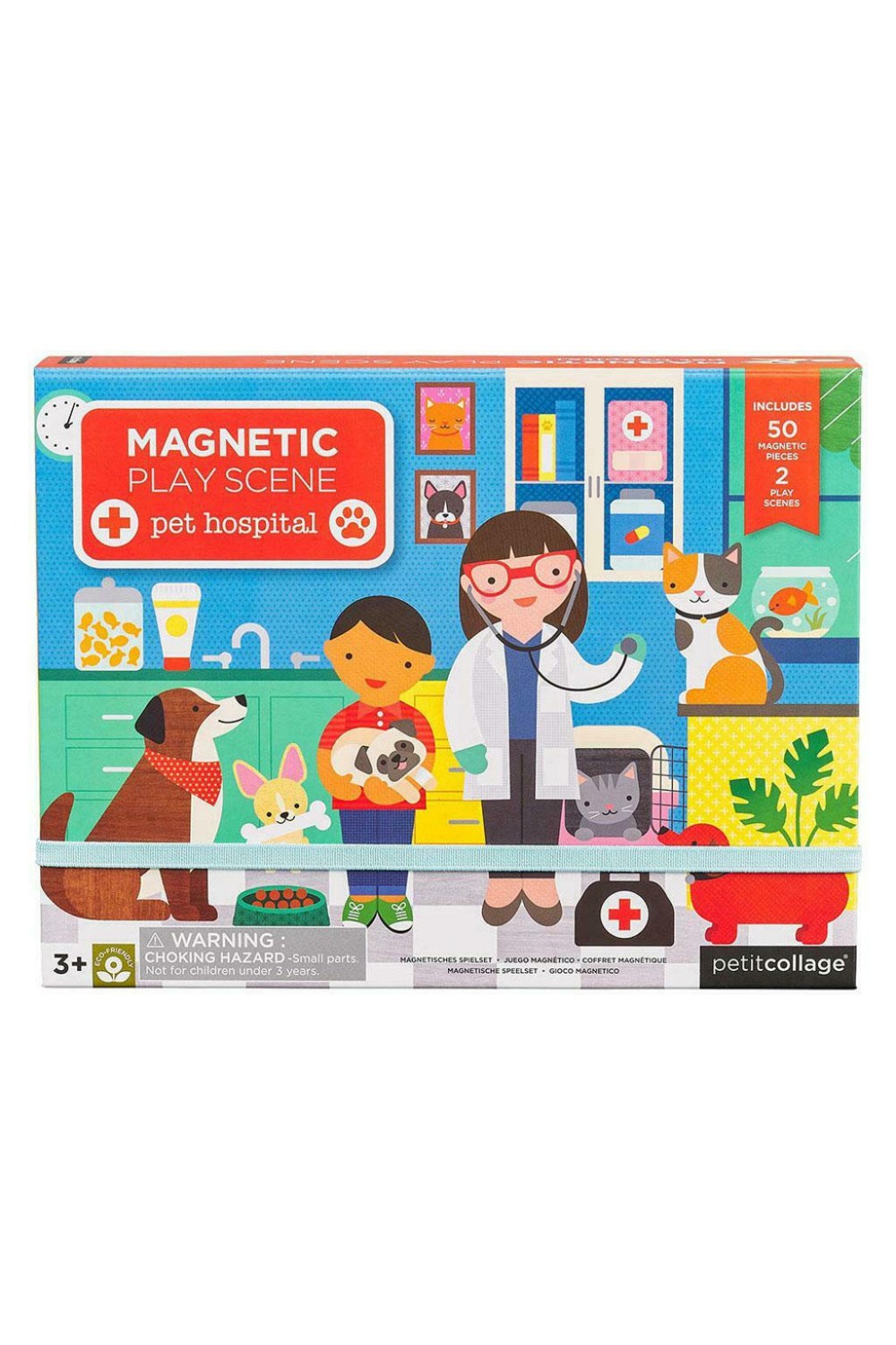 Petit Collage Μαγνητικό Παιχνίδι Κατασκευών Νοσοκομείο για Ζωάκια για Παιδιά  3+ Ετών PTC336