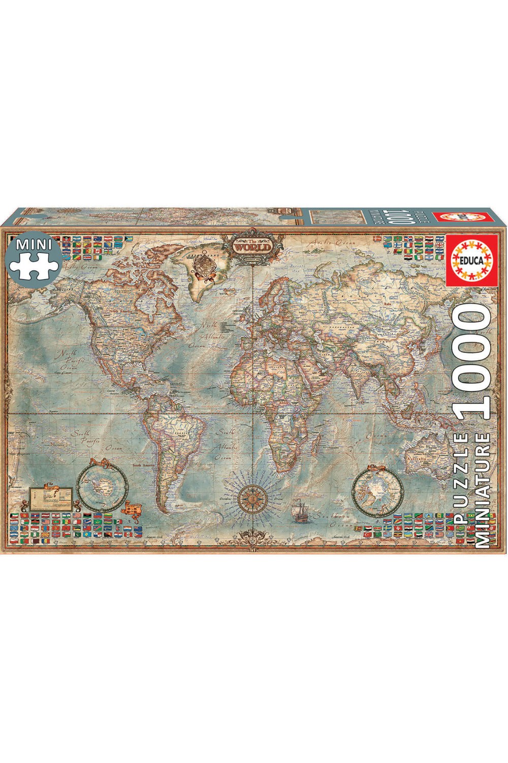 Educa Παζλ Map of The World 2D 1000 Κομμάτια 16764