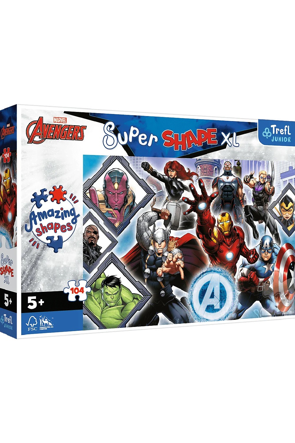 Trefl – Puzzle Super Shape XL, Your Favorite Avengers 104 Pcs 50018